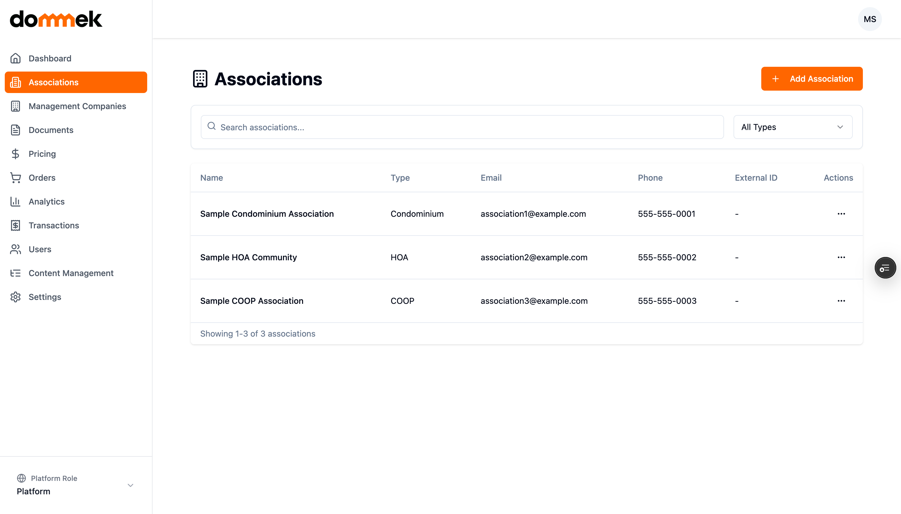 Association management - Dommek HOA management software feature