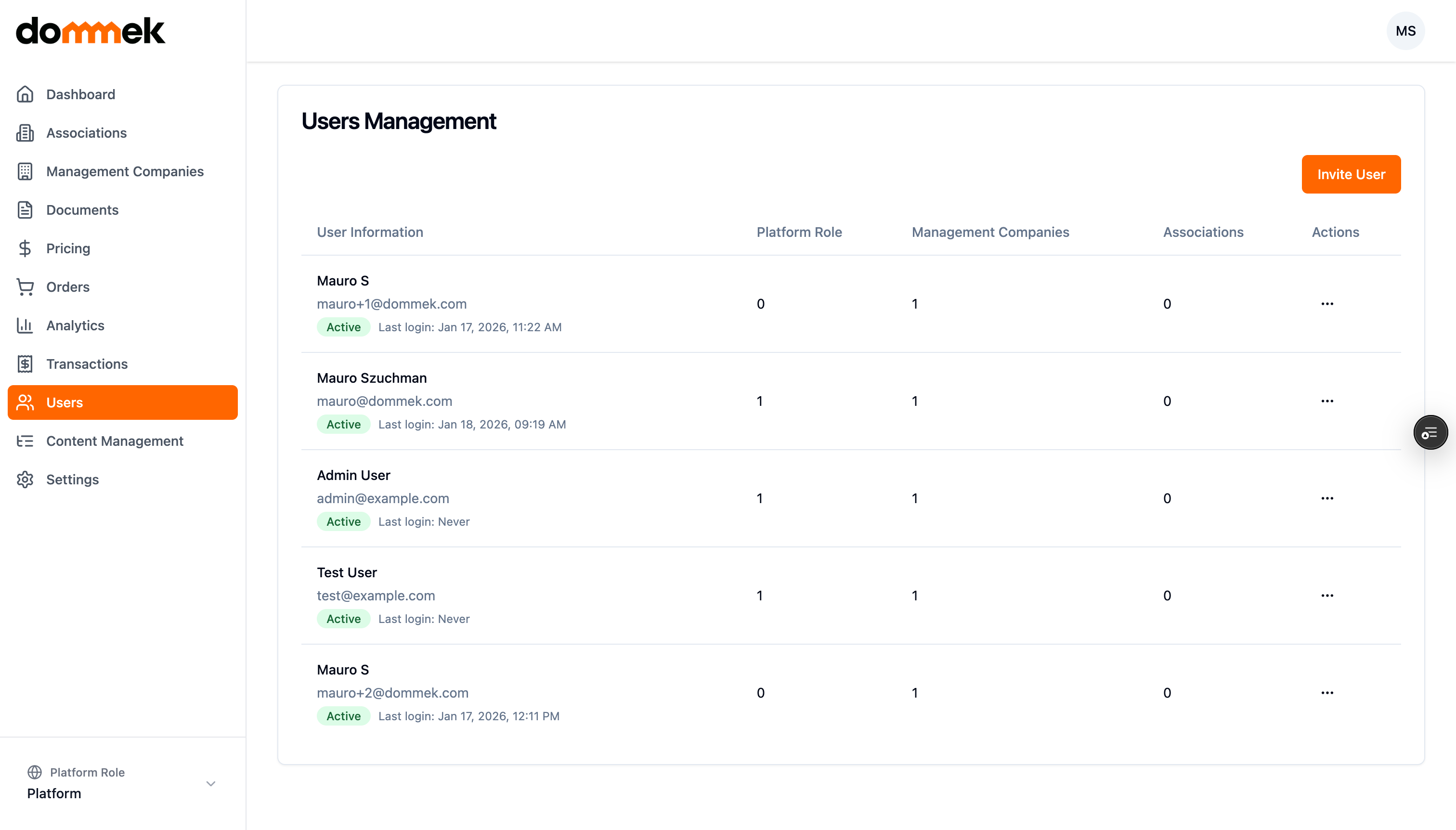 Team management - Dommek HOA management software feature